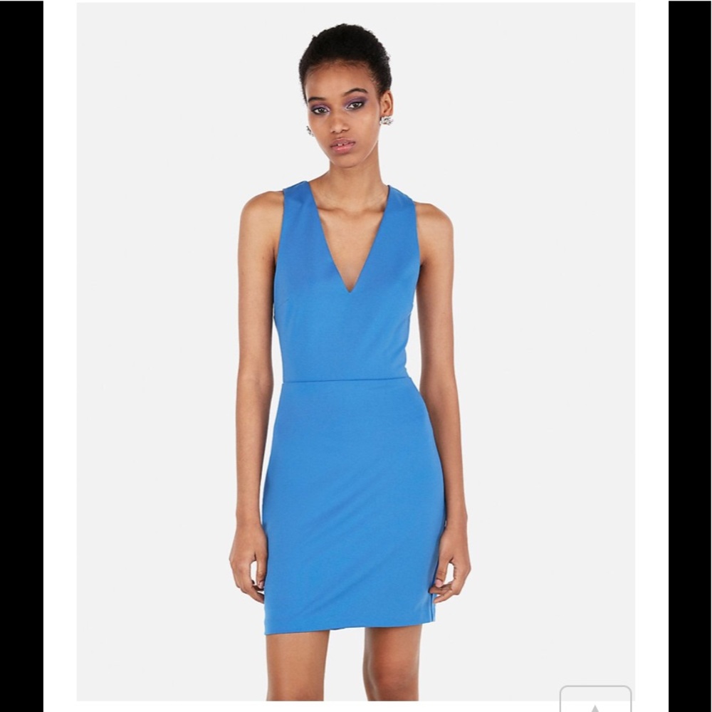 Express blue criss cross mini dress size small